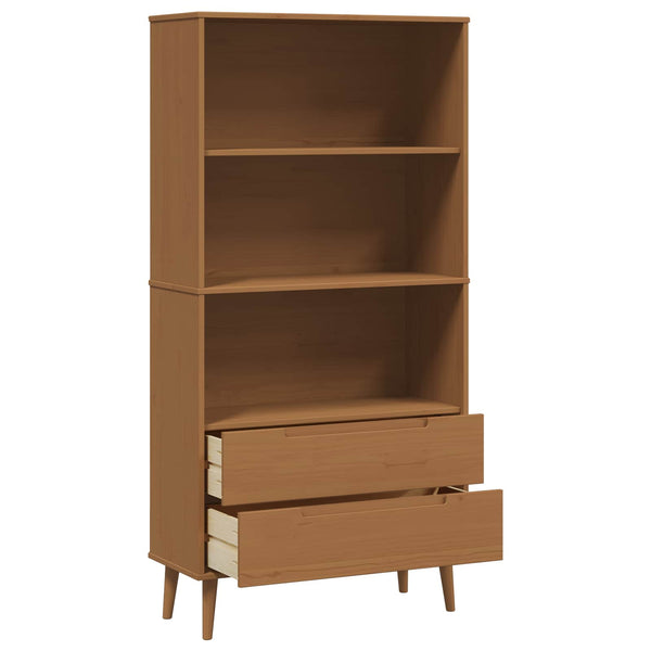 Kirjahylly MOLDE 85 x 35 x 170,5 cm Täysi mänty Karamelli