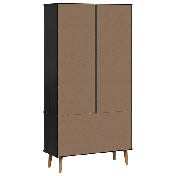 Lasivitriini MOLDE 90 x 35 x 175 cm Täysi mänty Musta