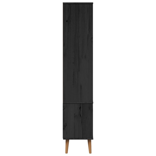 Lasivitriini MOLDE 90 x 35 x 175 cm Täysi mänty Musta