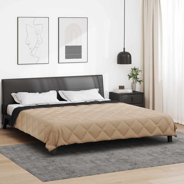 Kesäpeitto 220 x 260 cm Kesä 200 g/m² Mustaa ja taupe