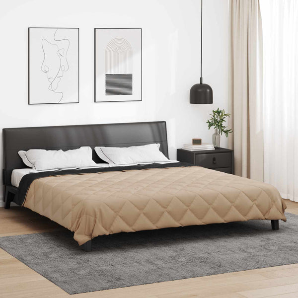 Koko Vuoden Peitto Mustaa ja taupe 200 x 240 cm Mikrokuitu