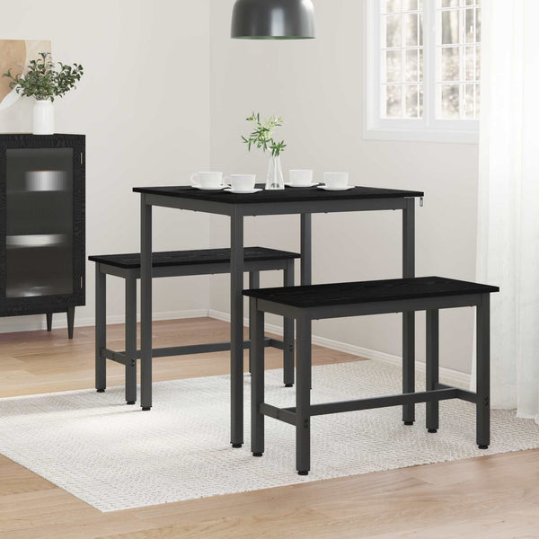 Ruokapöydät 70 x 70 x 75 cm Tekninen puu Musta tammi Neliö