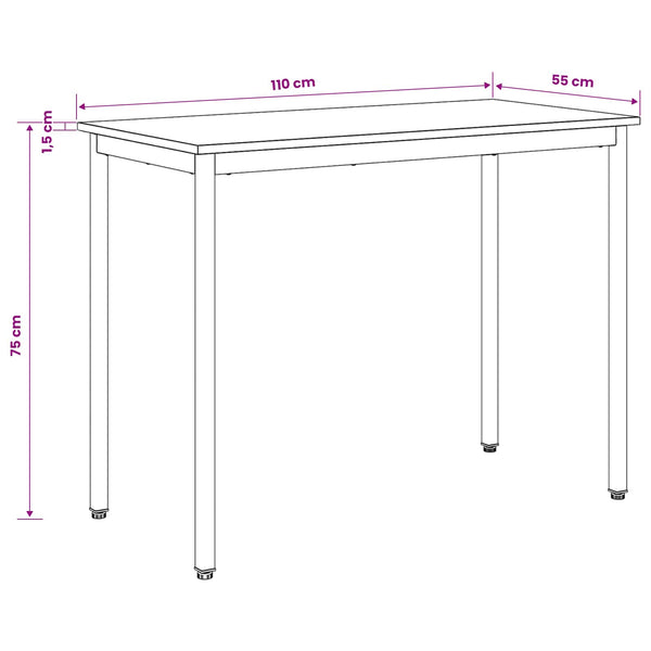 Ruokapöydät 110 x 55 x 75 cm Tekninen puu Sonoma-tammi