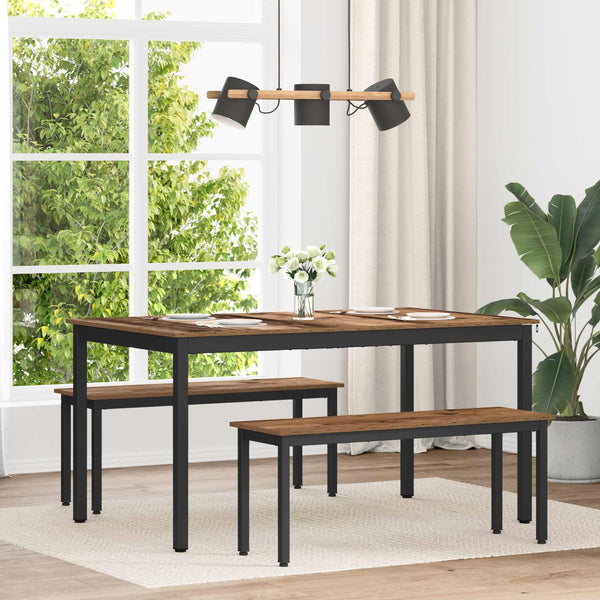 Ruokapöydät 150 x 90 x 75 cm Tekninen puu Vanha puu Suorakaide
