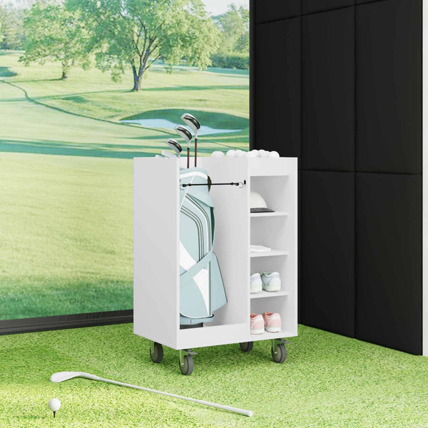 Golfsäilytin pyörällä Yksivärinen Valkoinen 65 x 45 x 98 cm