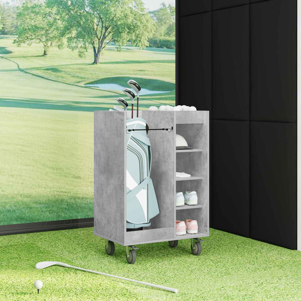 Golfsäilytin pyörällä Yksivärinen Betoni Harmaa 65 x 45 x 98 cm