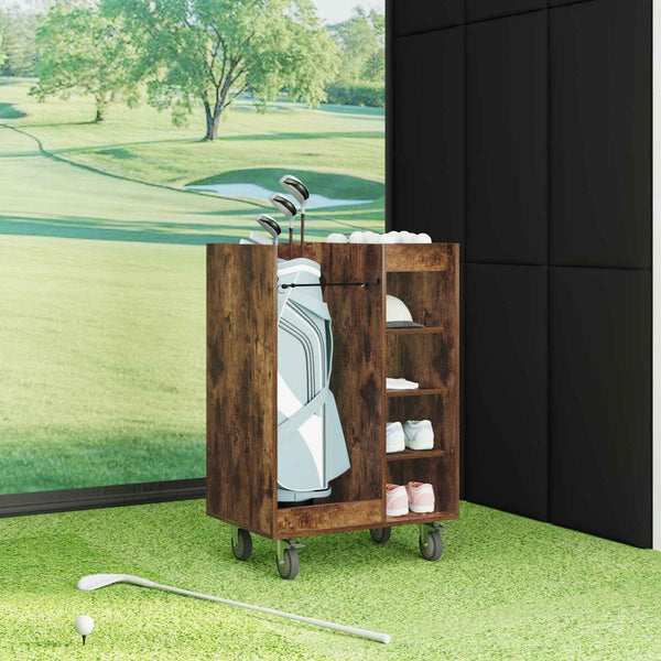 Golfsäilytin pyörällä Savutammi 65 x 45 x 98 cm Tekninen puu