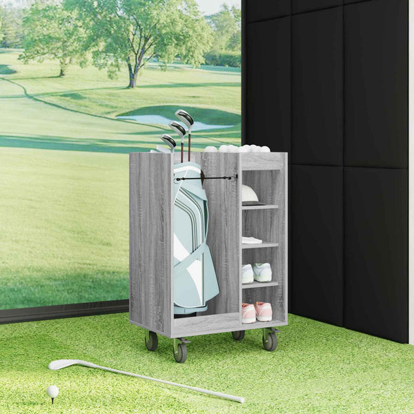 Golfsäilytin pyörällä Yksivärinen Harmaa Sonoma 65 x 45 x 98 cm