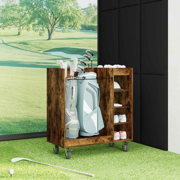 Golfsäilytin pyörällä Savutammi 90 x 45 x 98 cm Tekninen puu