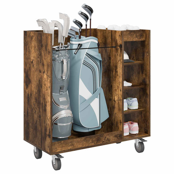 Golfsäilytin pyörällä Savutammi 90 x 45 x 98 cm Tekninen puu