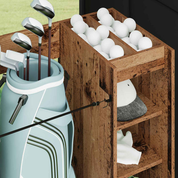 Golfsäilytin pyörällä Yksivärinen Vanha puu 90 x 45 x 98 cm