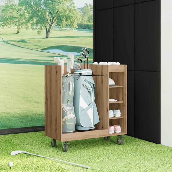 Golfsäilytin pyörällä Yksivärinen Artisan tammi 90 x 45 x 98 cm