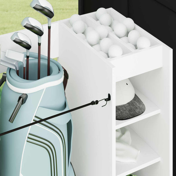 Golfsäilytin pyörällä Yksivärinen Valkoinen 120 x 45 x 98 cm