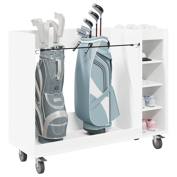 Golfsäilytin pyörällä Yksivärinen Valkoinen 120 x 45 x 98 cm