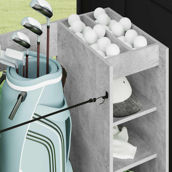 Golfsäilytin pyörällä Betoni Harmaa 120 x 45 x 98 cm