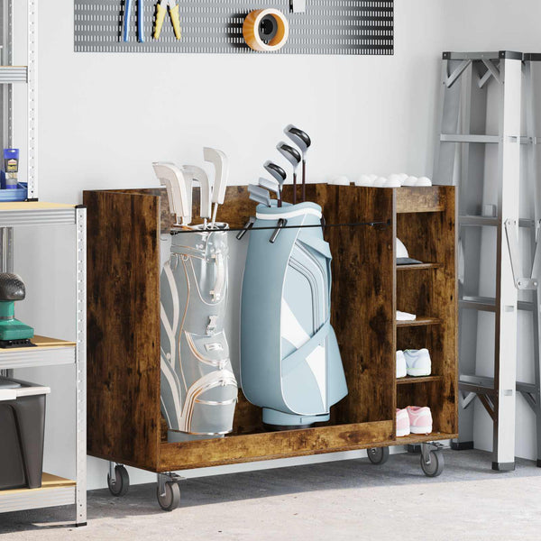 Golfsäilytin pyörällä Savutammi 120 x 45 x 98 cm Tekninen puu
