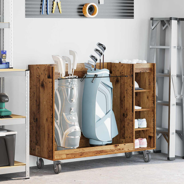 Golfsäilytin pyörällä Yksivärinen Vanha puu 120 x 45 x 98 cm