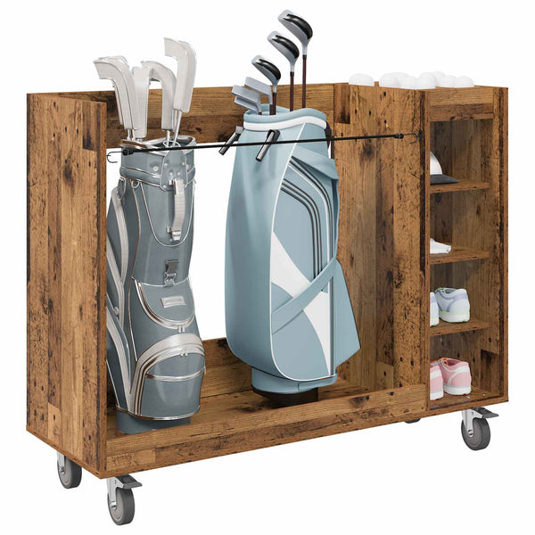 Golfsäilytin pyörällä Yksivärinen Vanha puu 120 x 45 x 98 cm