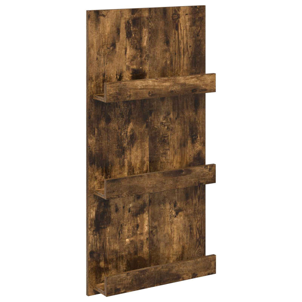 Lehtiteline hyllyllä Savupähkinä 51 x 11 x 102 cm Tekninen puu