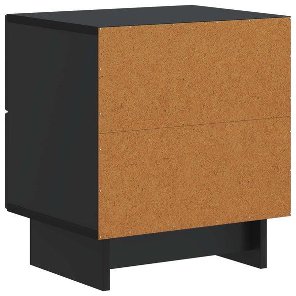 Yöpöytäkaappi 2 kpl Musta 43 x 34,5 x 47,5 cm Tekninen puu
