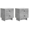 Yöpöytäkaappi 2 kpl Betoninharmaa 43 x 34,5 x 47,5 cm