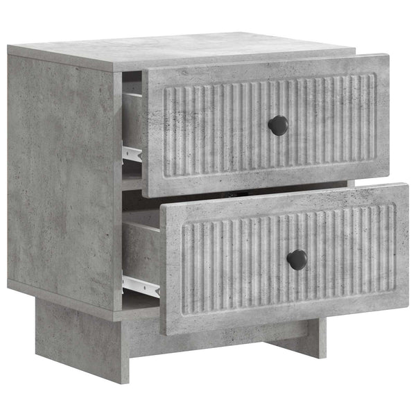 Yöpöytäkaappi 2 kpl Betoninharmaa 43 x 34,5 x 47,5 cm