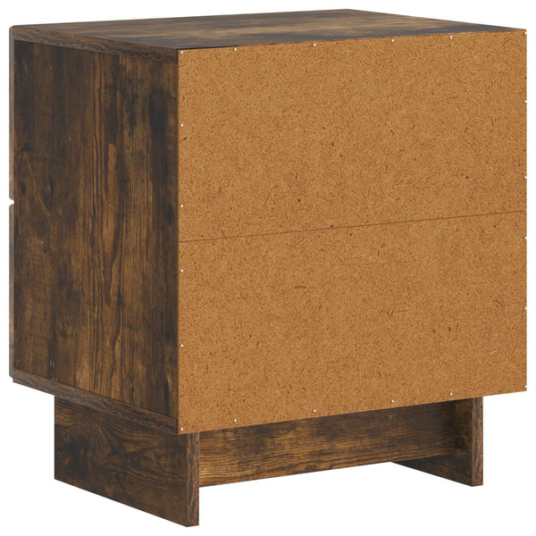 Yöpöytäkaappi 2 kpl Savutammi 43 x 34,5 x 47,5 cm Tekninen puu
