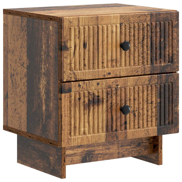 Yöpöytäkaappi 2 kpl Vanha puu 43 x 34,5 x 47,5 cm Tekninen puu