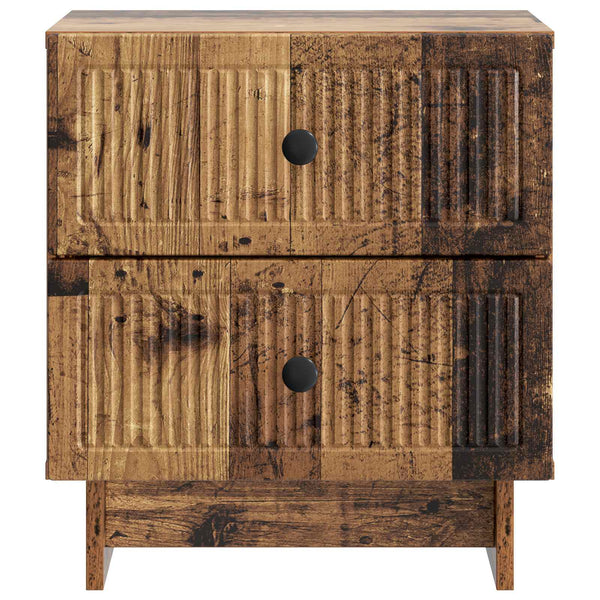 Yöpöytäkaappi 2 kpl Vanha puu 43 x 34,5 x 47,5 cm Tekninen puu