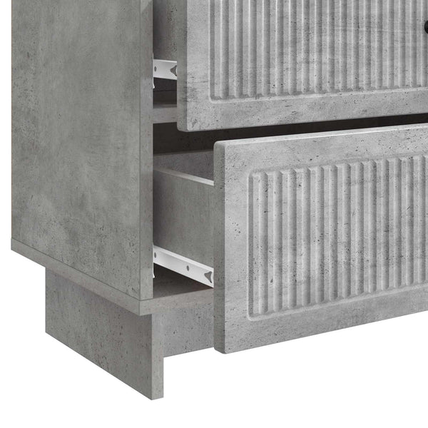Yöpöytäkaappi Betoninharmaa 62 x 34,5 x 47,5 cm Tekninen puu
