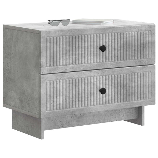 Yöpöytäkaappi Betoninharmaa 62 x 34,5 x 47,5 cm Tekninen puu