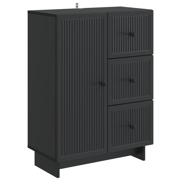 Sivupöytä laatikon kanssa Musta 66 x 34,5 x 90 cm Tekninen puu