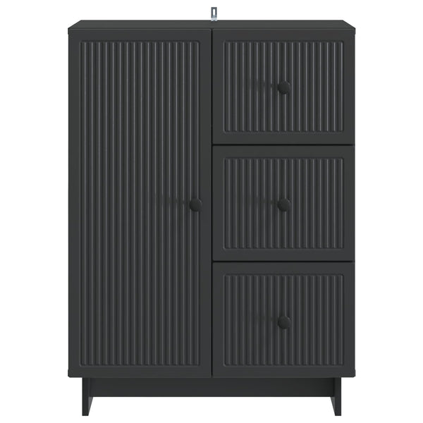 Sivupöytä laatikon kanssa Musta 66 x 34,5 x 90 cm Tekninen puu