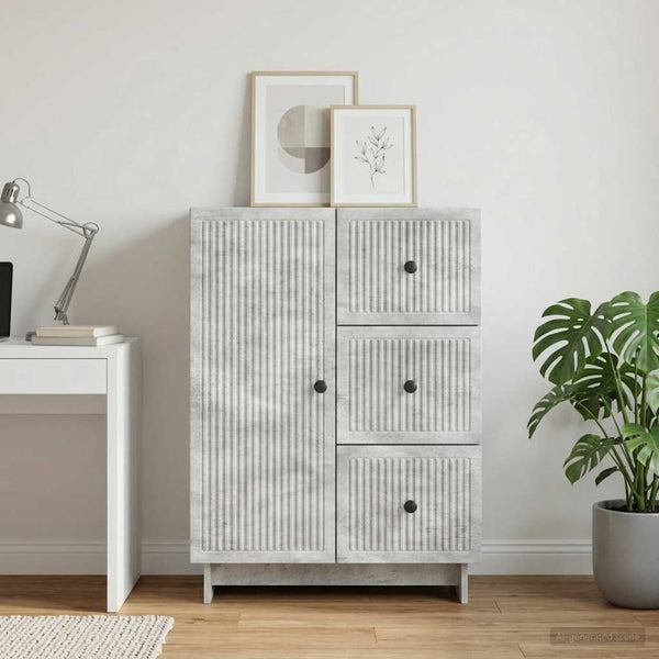 Sivupöytä Betoninharmaa 66 x 34,5 x 90 cm Tekninen puu