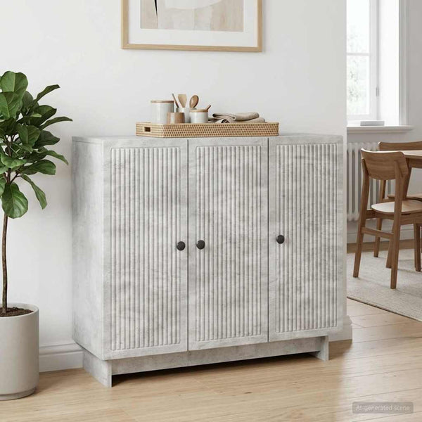 Sivupöytä Betoninharmaa 89 x 34,5 x 80 cm Tekninen puu