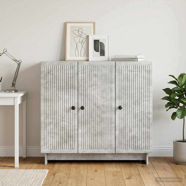 Sivupöytä Betoninharmaa 89 x 34,5 x 80 cm Tekninen puu