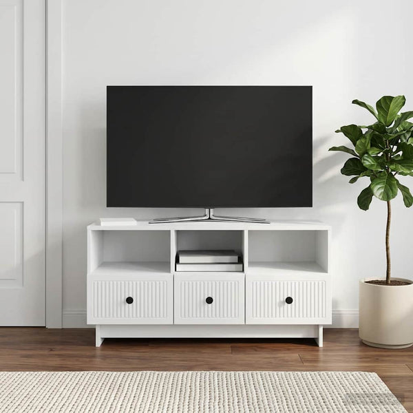 TV-kaappi valkoinen 102 x 34,5 x 50 cm Tekninen puu
