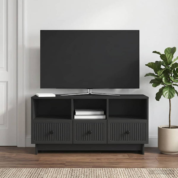 TV-kaappi laatikon kanssa Musta 102 x 34,5 x 50 cm Tekninen puu