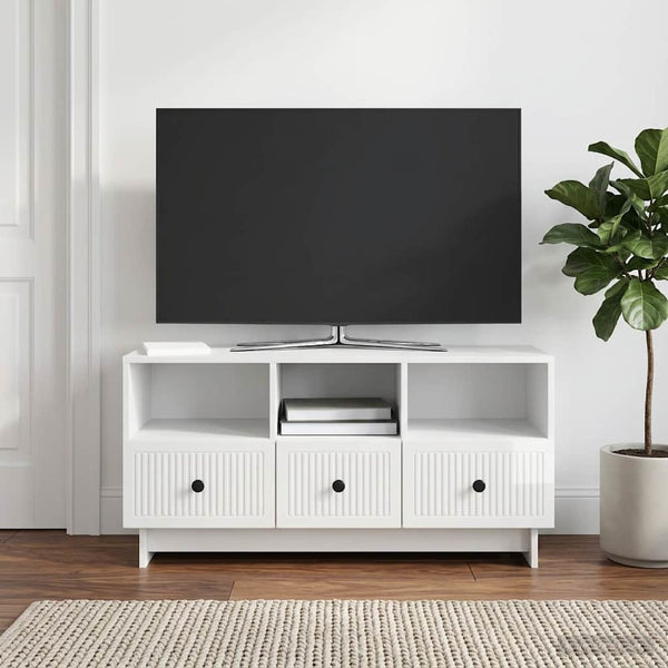 TV-kaappi Korkeakiiltoinen valkoinen 102 x 34,5 x 50 cm