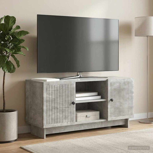 TV-kaappi 102 x 34,5 x 50 cm Betoninharmaa Tekninen puu