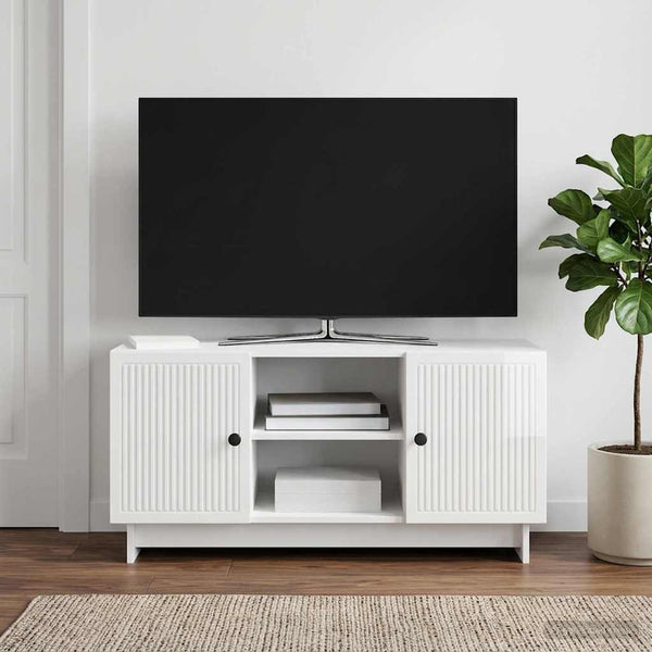 TV-kaappi 102 x 34,5 x 50 cm Korkeakiiltoinen valkoinen