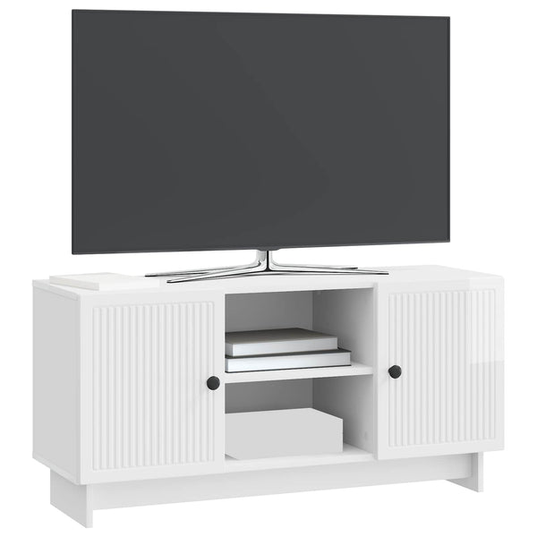 TV-kaappi 102 x 34,5 x 50 cm Korkeakiiltoinen valkoinen