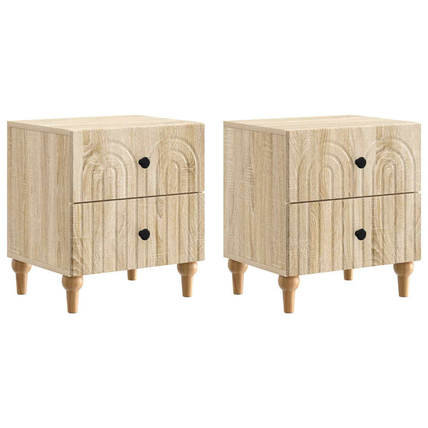 Yöpöytäkaappi 2 kpl Sonoma-tammi 43 x 34,5 x 48 cm Tekninen puu