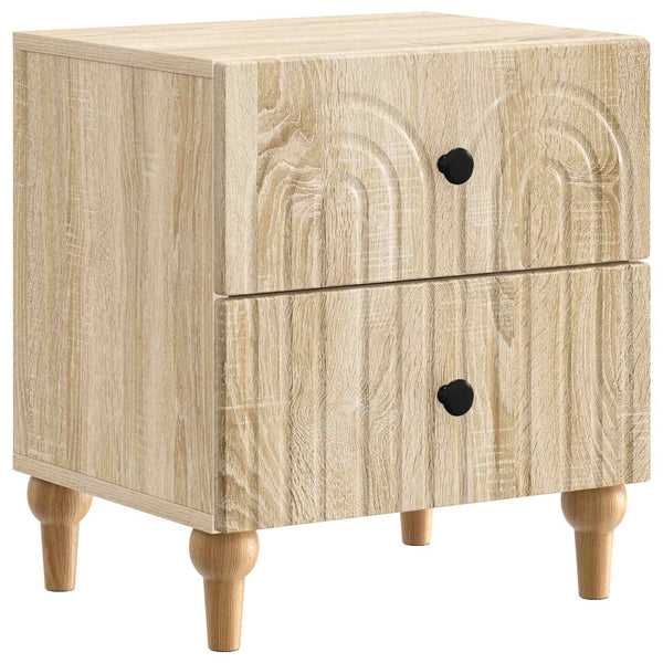 Yöpöytäkaappi 2 kpl Sonoma-tammi 43 x 34,5 x 48 cm Tekninen puu