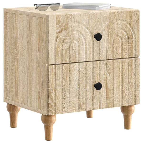 Yöpöytäkaappi 2 kpl Sonoma-tammi 43 x 34,5 x 48 cm Tekninen puu
