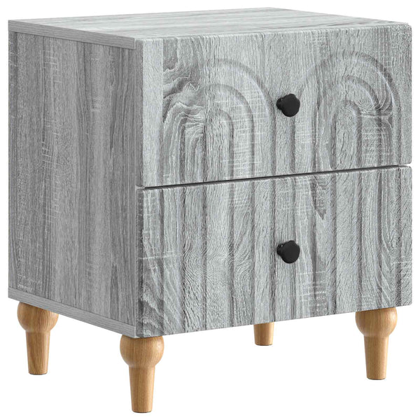 Yöpöytäkaappi 2 kpl Harmaa sonoma 43 x 34,5 x 48 cm
