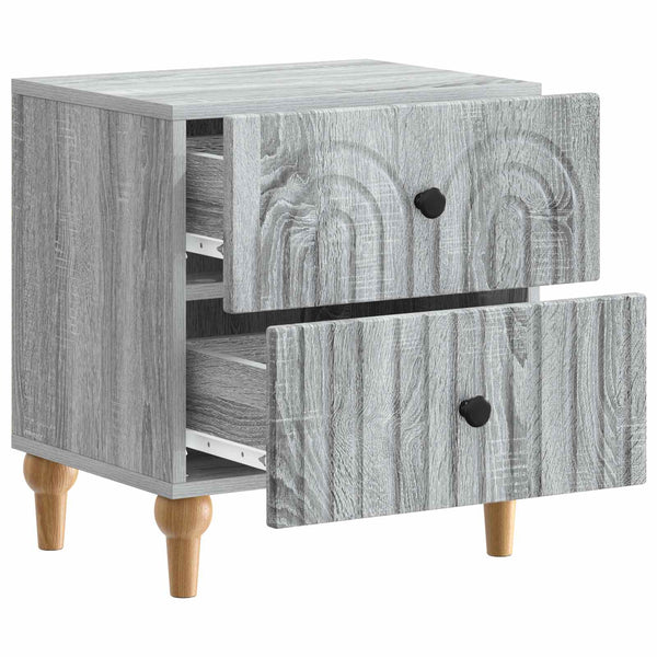 Yöpöytäkaappi 2 kpl Harmaa sonoma 43 x 34,5 x 48 cm
