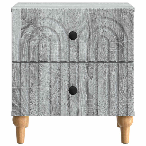 Yöpöytäkaappi 2 kpl Harmaa sonoma 43 x 34,5 x 48 cm