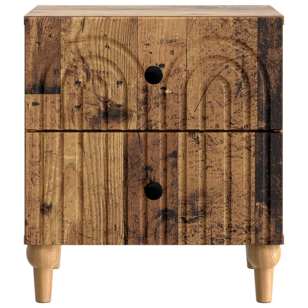 Yöpöytäkaappi 2 kpl Vanha puu 43 x 34,5 x 48 cm Tekninen puu