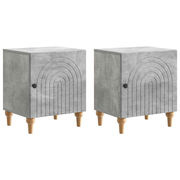 Yöpöytäkaappi 2 kpl Betoninharmaa 43 x 34,5 x 50 cm